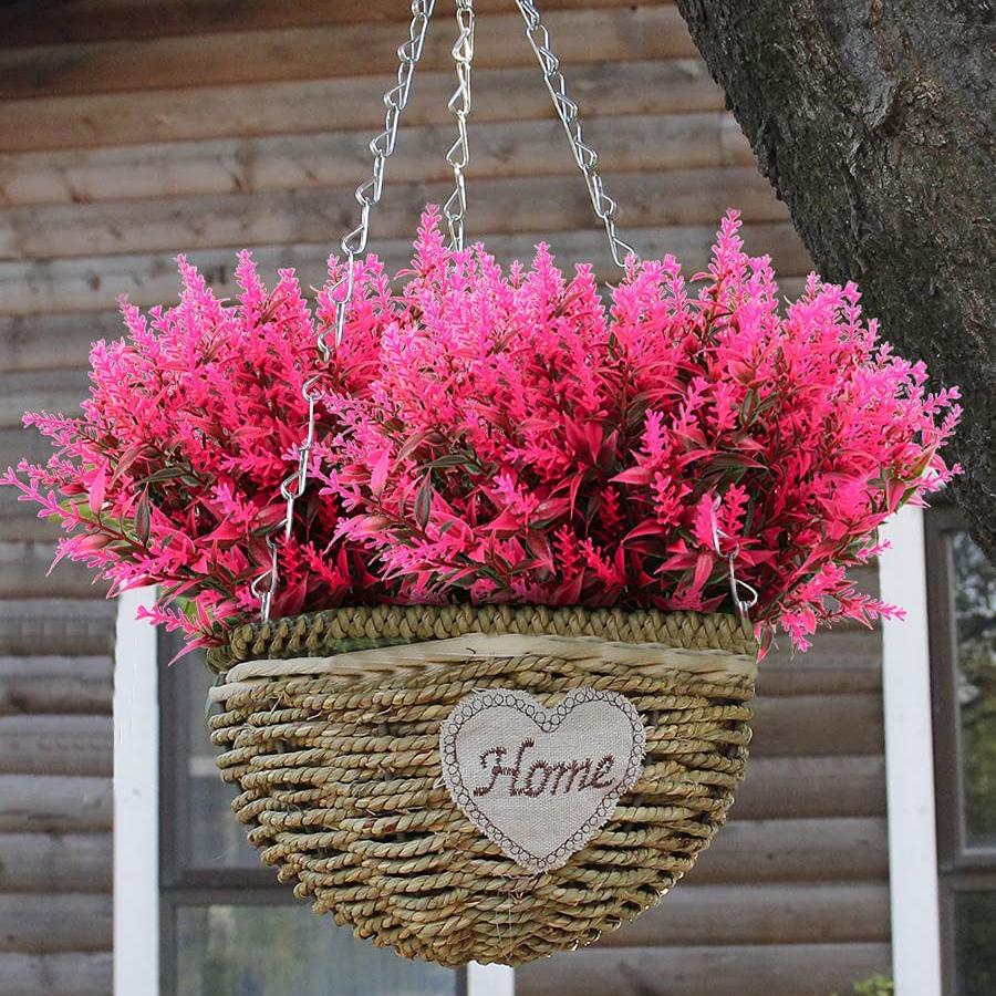 8 Bundles Artificial Lavender Plastic Flower Decorations __stock:100 Furniture and Décor refund_fee:800