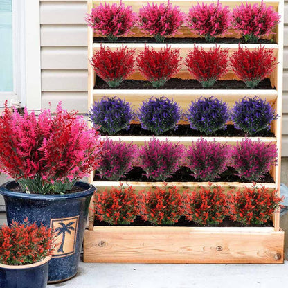 8 Bundles Artificial Lavender Plastic Flower Decorations __stock:100 Furniture and Décor refund_fee:800