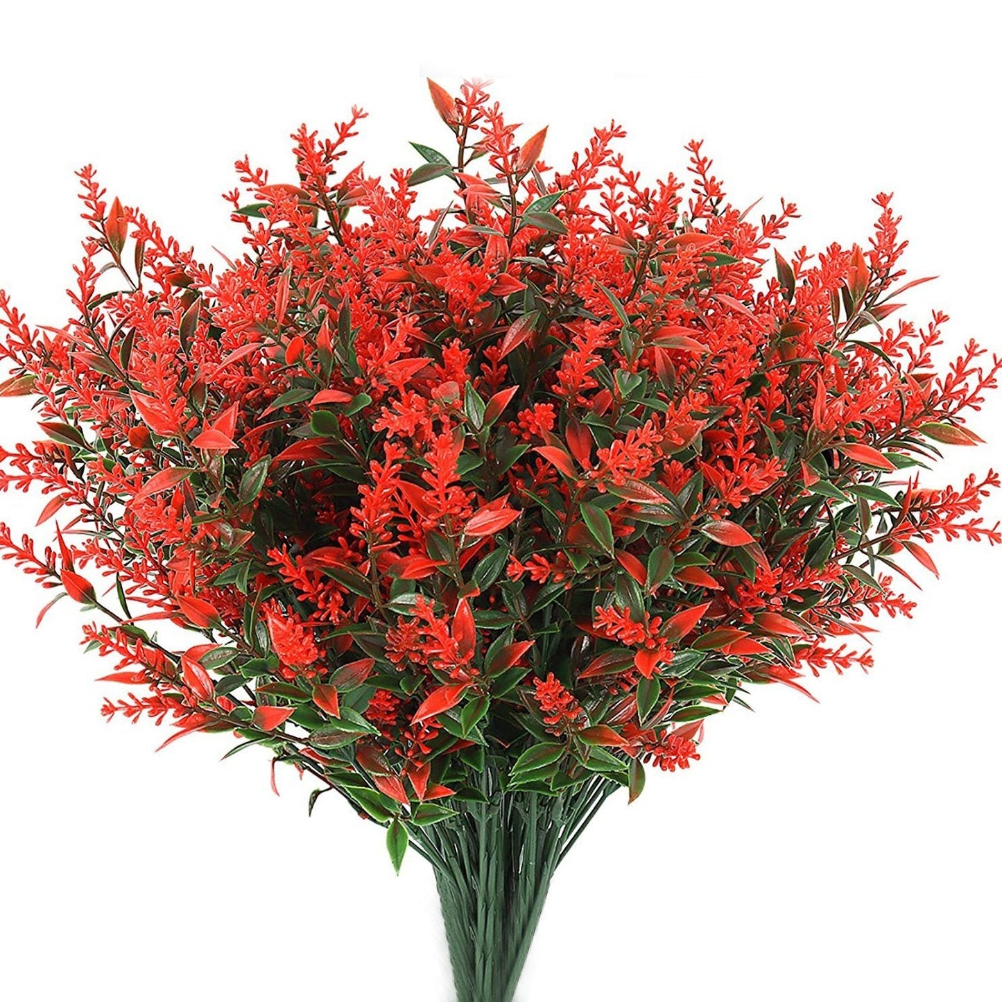 8 Bundles Artificial Lavender Plastic Flower Decorations Orange Red __stock:100 Furniture and Décor refund_fee:800