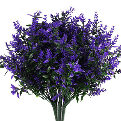 8 Bundles Artificial Lavender Plastic Flower Decorations Purple __stock:100 Furniture and Décor refund_fee:800