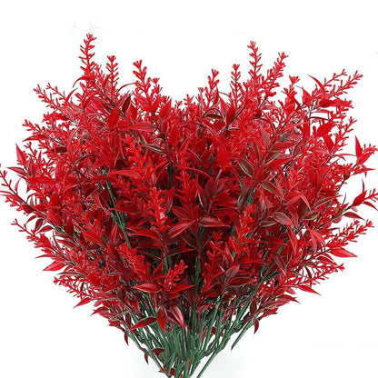 8 Bundles Artificial Lavender Plastic Flower Decorations Red __stock:100 Furniture and Décor refund_fee:800