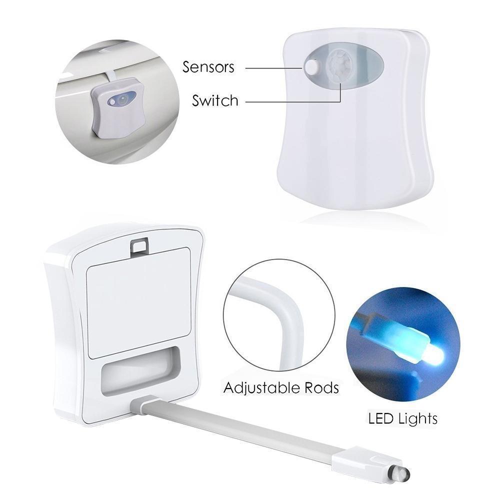 8-Color LED Sensor Motion-Activated Bathroom Toilet Light __label1:BOGO FREE Bath Clearance PriceCheck refund_fee:800 Warranty