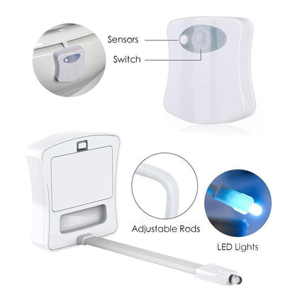 8-Color LED Sensor Motion-Activated Bathroom Toilet Light __label1:BOGO FREE Bath Clearance PriceCheck refund_fee:800 Warranty