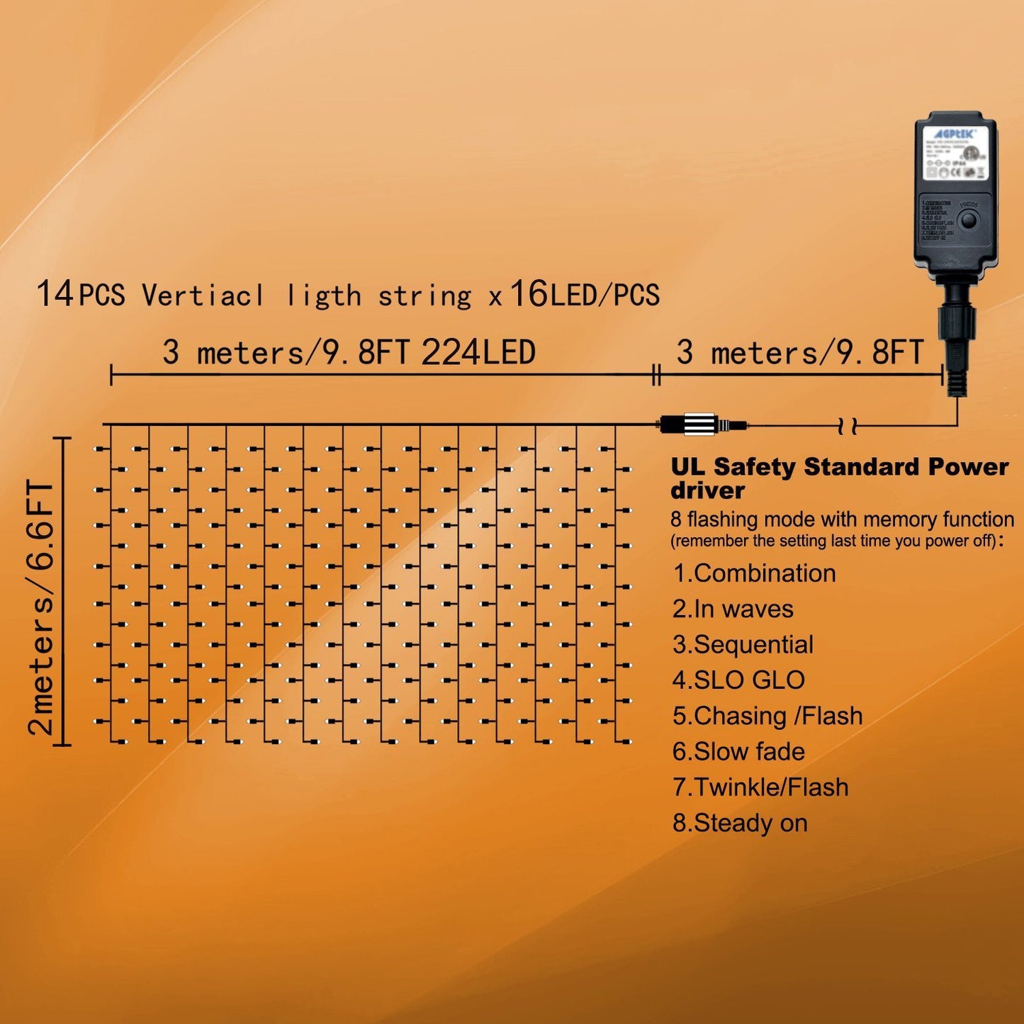 8 Modes Flashing Curtain Lights Holiday refund_fee:1200 String & Fairy Lights Warranty