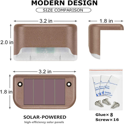 8-Pack: Solar LED Deck & Step Lights __stock:1000 Outdoor Lighting refund_fee:1200 Warranty