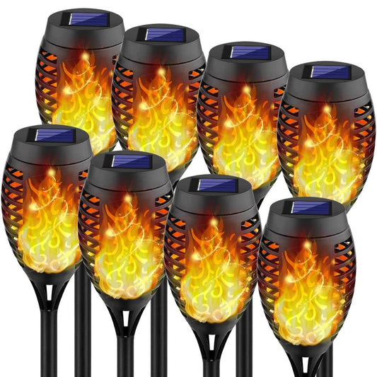 8-Pack: Solar Torch Light with Flickering Flame __stock:350 Outdoor Lighting refund_fee:1800 Warranty