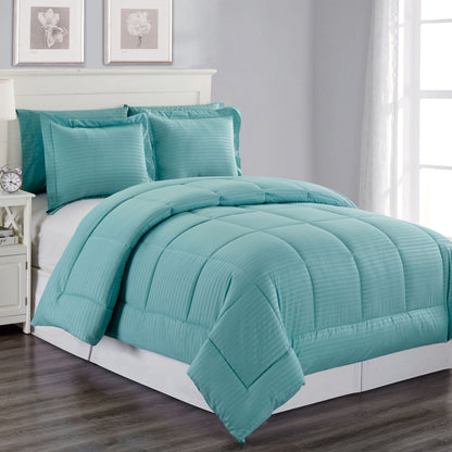 8-Piece: Embossed Bed Set Turquoise Queen Bedding refund_fee:1800