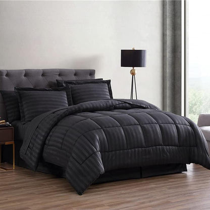 8-Piece: Maple Dobby Stripe Bedding Set __label2:BOGO 30% OFF __stock:200 Bedding refund_fee:2200