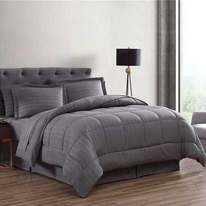 8-Piece: Maple Dobby Stripe Bedding Set __label2:BOGO 30% OFF __stock:200 Bedding refund_fee:2200