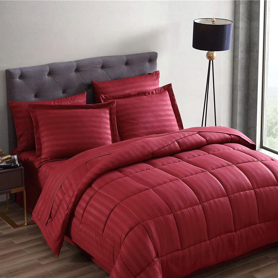 8-Piece: Maple Dobby Stripe Bedding Set __label2:BOGO 30% OFF __stock:200 Bedding refund_fee:2200