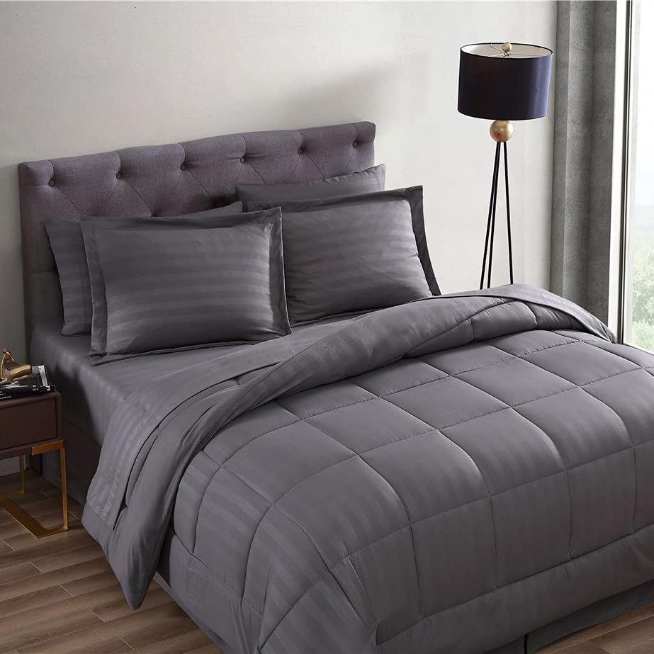 8-Piece: Maple Dobby Stripe Bedding Set __label2:BOGO 30% OFF __stock:200 Bedding refund_fee:2200