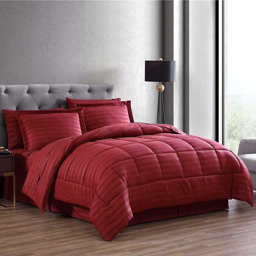 8-Piece: Maple Dobby Stripe Bedding Set __label2:BOGO 30% OFF __stock:200 Bedding refund_fee:2200