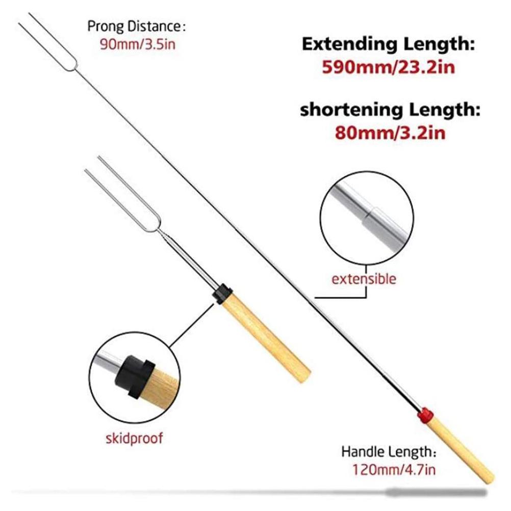 8-Piece Set: Marshmallow Roasting Sticks with Wooden Handle Garden & Patio refund_fee:1200