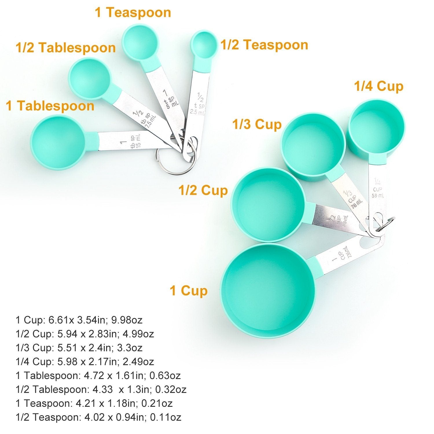 8-Piece Set: Plastic Measuring Spoon Cups __stock:100 Kitchen & Dining Low stock refund_fee:800