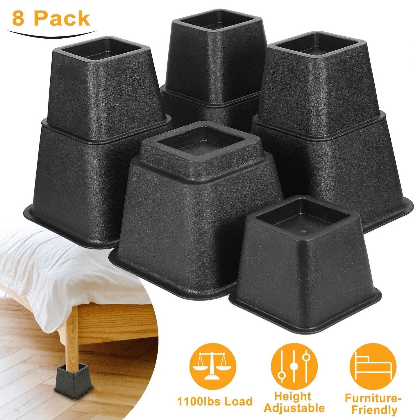 8-Pieces: Furniture Risers __stock:50 Home Improvement refund_fee:1200