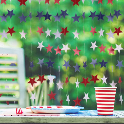 8 Strands Patriotic Star Streamers Banner Garland __stock:200 Holiday Decor & Apparel refund_fee:800