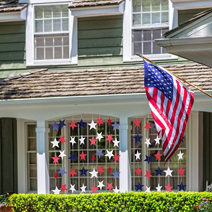 8 Strands Patriotic Star Streamers Banner Garland __stock:200 Holiday Decor & Apparel refund_fee:800