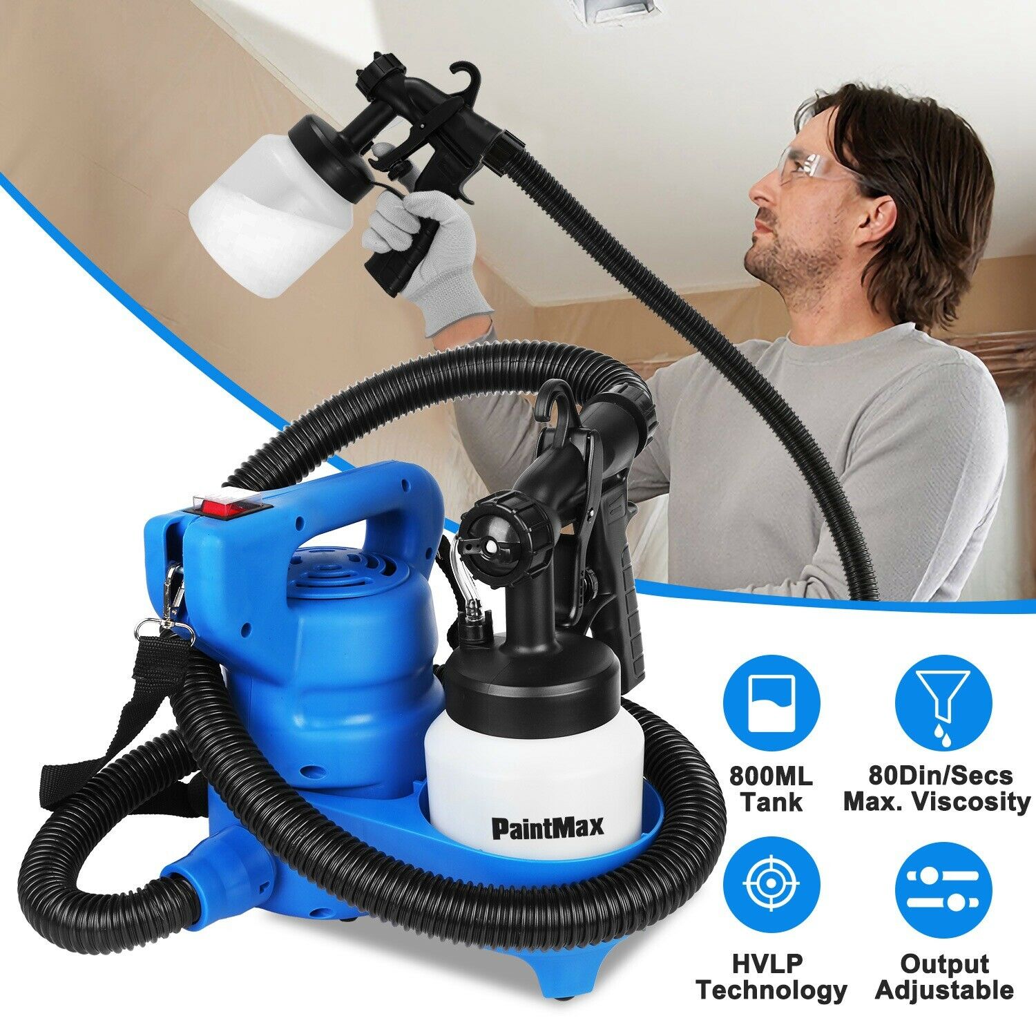 800ML Paint Spray Painter 650W __stock:150 Home Improvement refund_fee:1800 Warranty