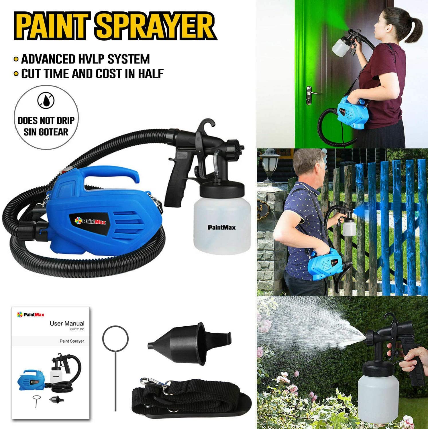 800ML Paint Spray Painter 650W __stock:150 Home Improvement refund_fee:1800 Warranty