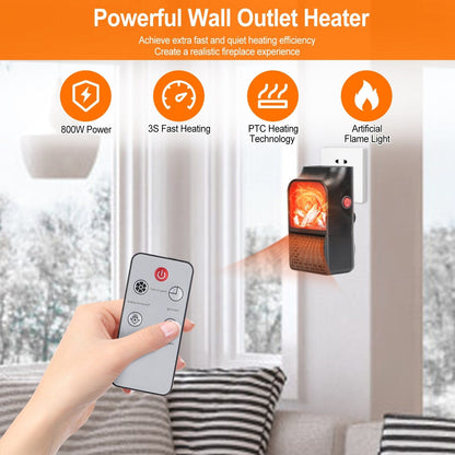 800w Plug-In Space Heater Wall Outlet with 360° Rotatable Plug __stock:50 Household Appliances Low stock refund_fee:1200 Warranty