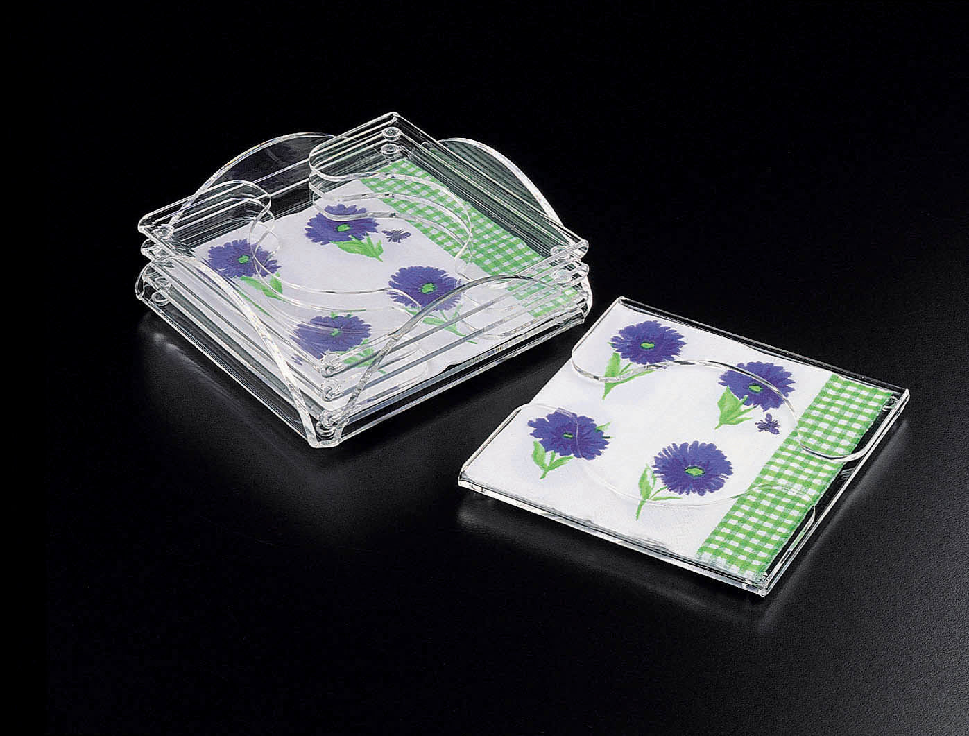 Double Fold Cocktail Napkin Coater W/ Holder (4/Set) Featured