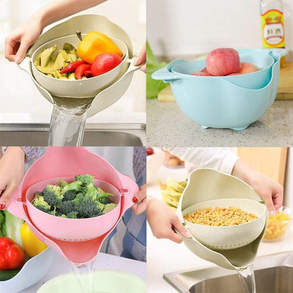 Double-layer Rotating Drain Basket kitchen Kitchen & Dining