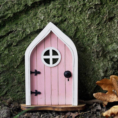 Fairy Tale Scene - Mini Elf Door pink (window) decoration Garden & Patio