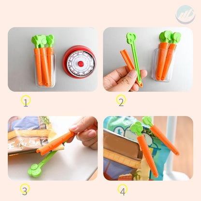 Carrot Food bag sealing clip, 5 PCs kitchen Kitchen & Dining storage