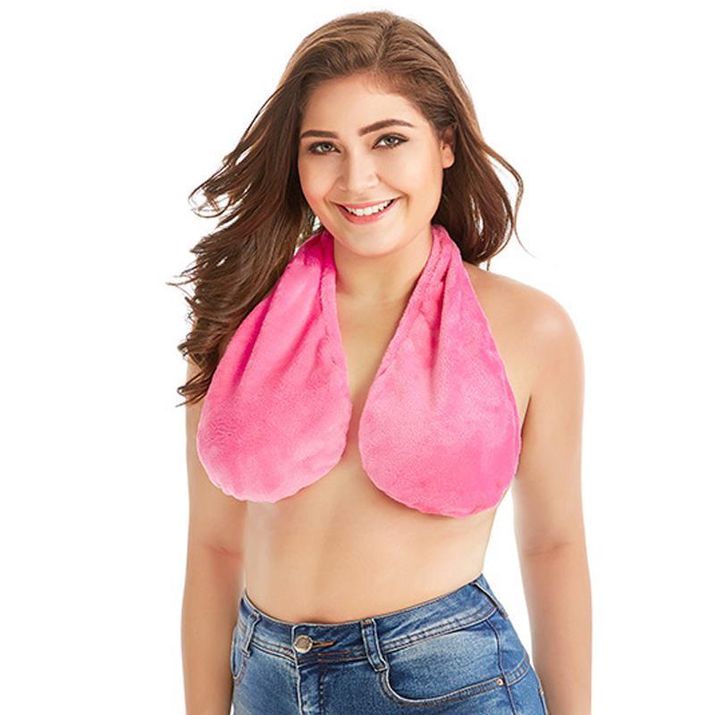 Comfortable Towel Bra pink bathroom