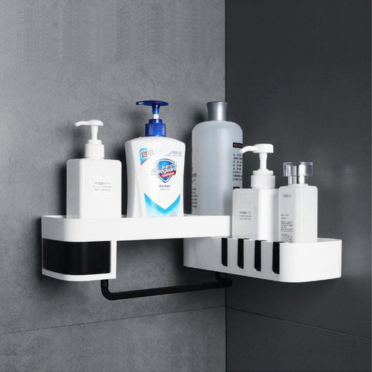Rotating Storage Shelf black bathroom storage
