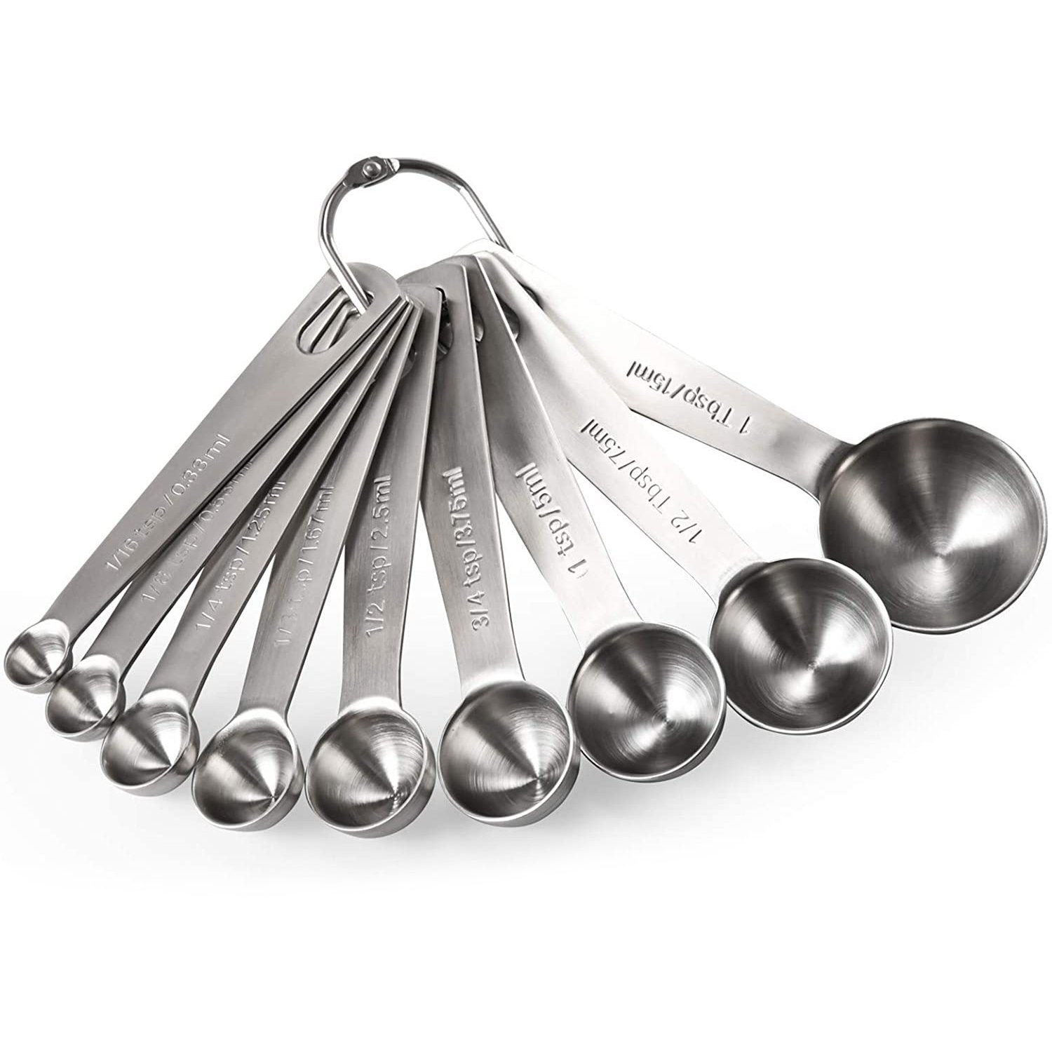 9-Piece Set: Stainless Steel Measuring Spoons for Dry and Wet Ingredients __stock:300 Kitchen & Dining refund_fee:800