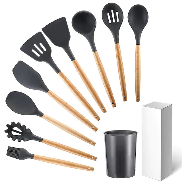 9-Piece: Silicone Cooking Utensils __stock:200 Kitchen & Dining refund_fee:1200