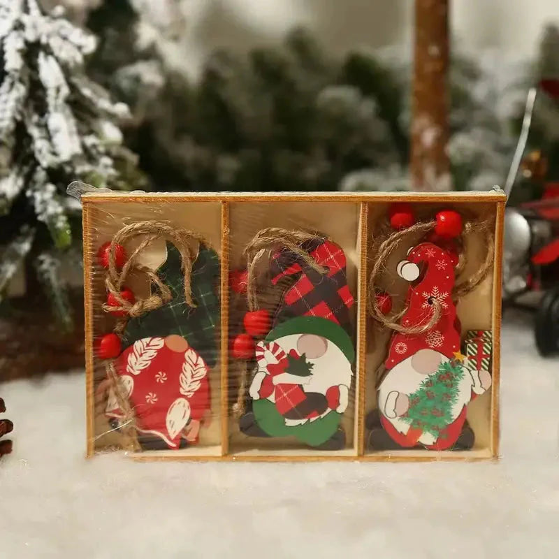 9-Pieces: Festive Christmas Wooden Hanging Box A __stock:200 Holiday Decor & Apparel refund_fee:800