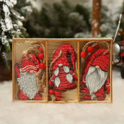 9-Pieces: Festive Christmas Wooden Hanging Box C __stock:200 Holiday Decor & Apparel refund_fee:800