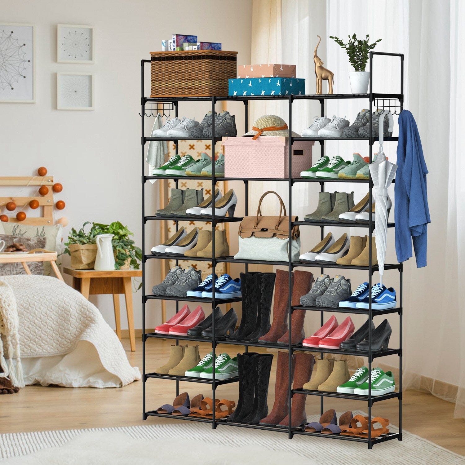 9-Tier: Shoe Rack Metal Storage __stock:50 Closet & Storage refund_fee:1800