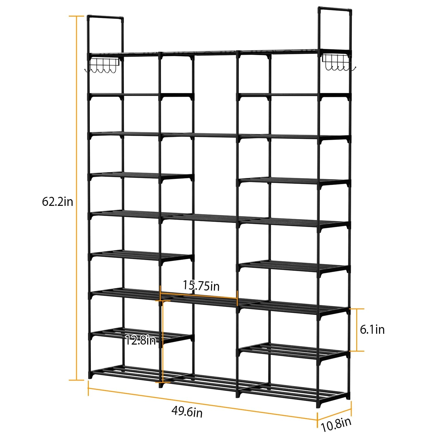 9-Tier: Shoe Rack Metal Storage __stock:50 Closet & Storage refund_fee:1800