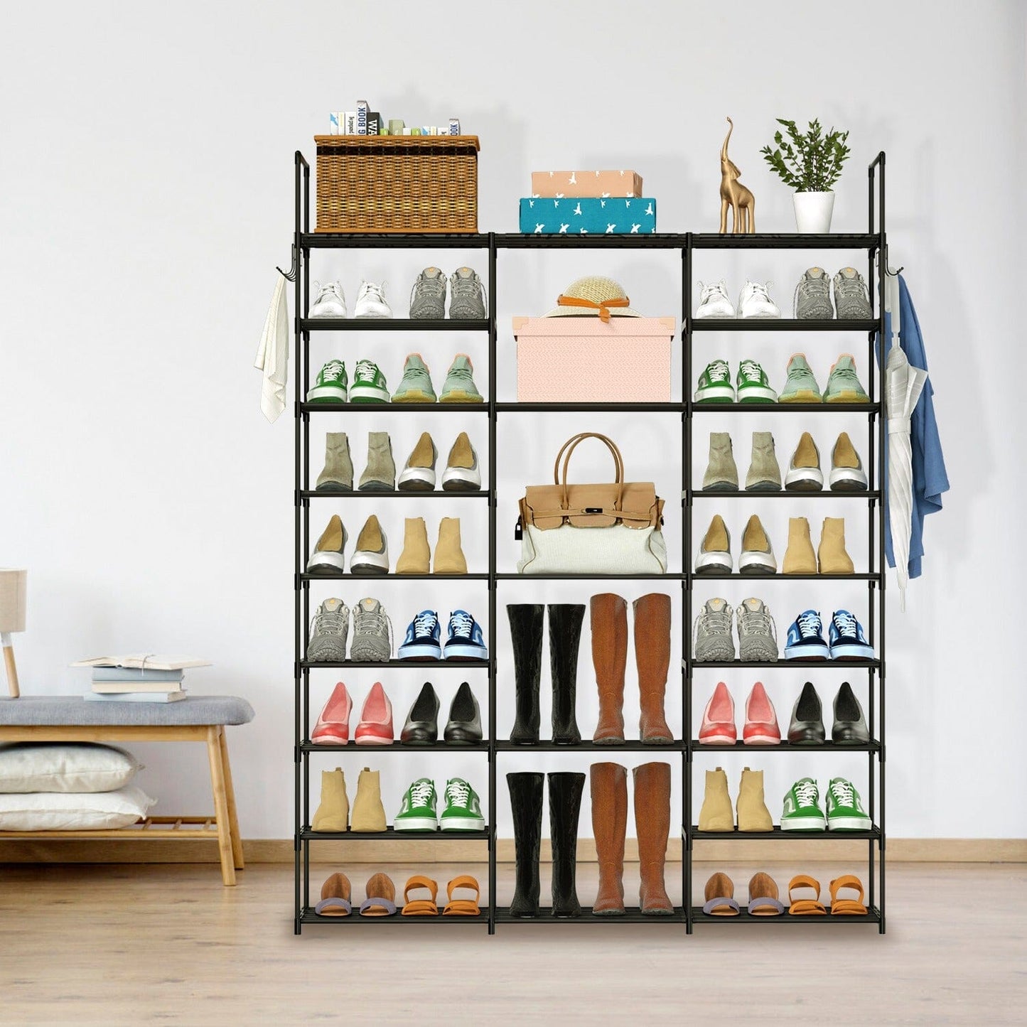 9-Tier: Shoe Rack Metal Storage __stock:50 Closet & Storage refund_fee:1800