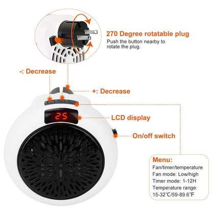 900W Portable Heater Fan with Remote Control __stock:100 Household Appliances refund_fee:1200 Warranty