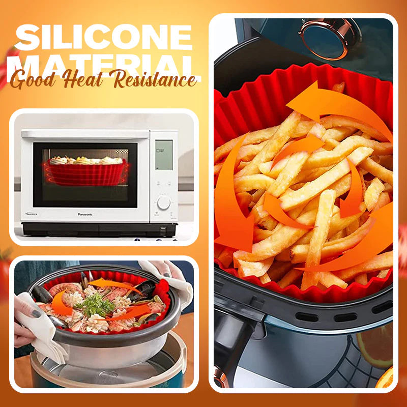 Air Fryer Silicone Baking Tray（100% Edible Silicone） RED Type B（Thickness 1.5mm） BUY 1 Kitchen & Dining