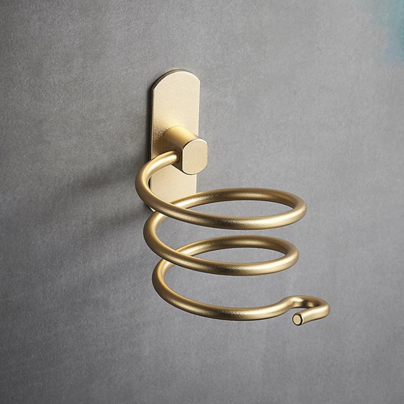 Wall-Mounted Hairdryer Rack standard golden Closet & Storage storage