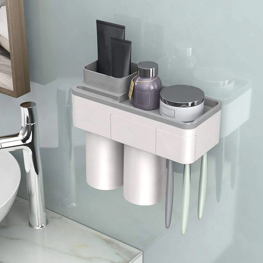 Practical Toothbrush Holder Set With Toothpaste Dispenser bathroom