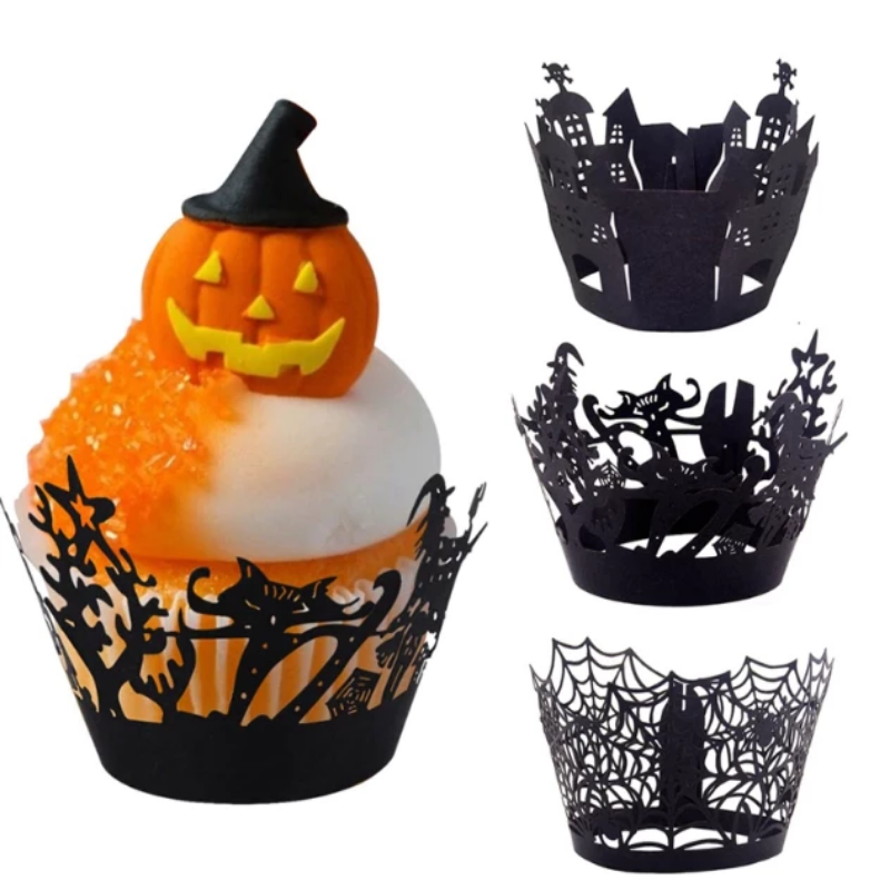 Halloween Decoration Cupcake Wrappers Party Accessories, 50 PCs Garden & Patio kitchen