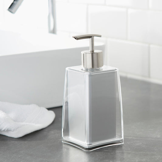 Silver Double Layered Soap Dispenser Featured