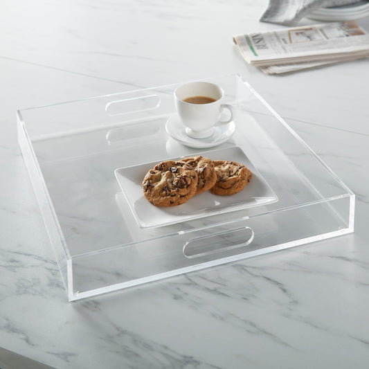 16" Square Acrylic Serving Tray Featured