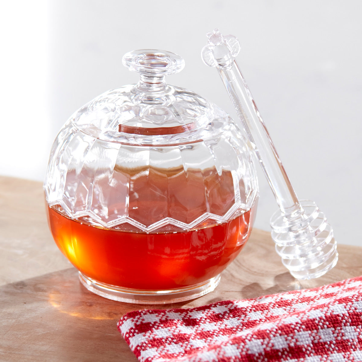 Sphere Shaped Honey Jar W/ Server