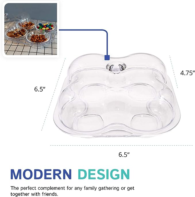 Divided 4-Section Serving Tray With Cover Featured