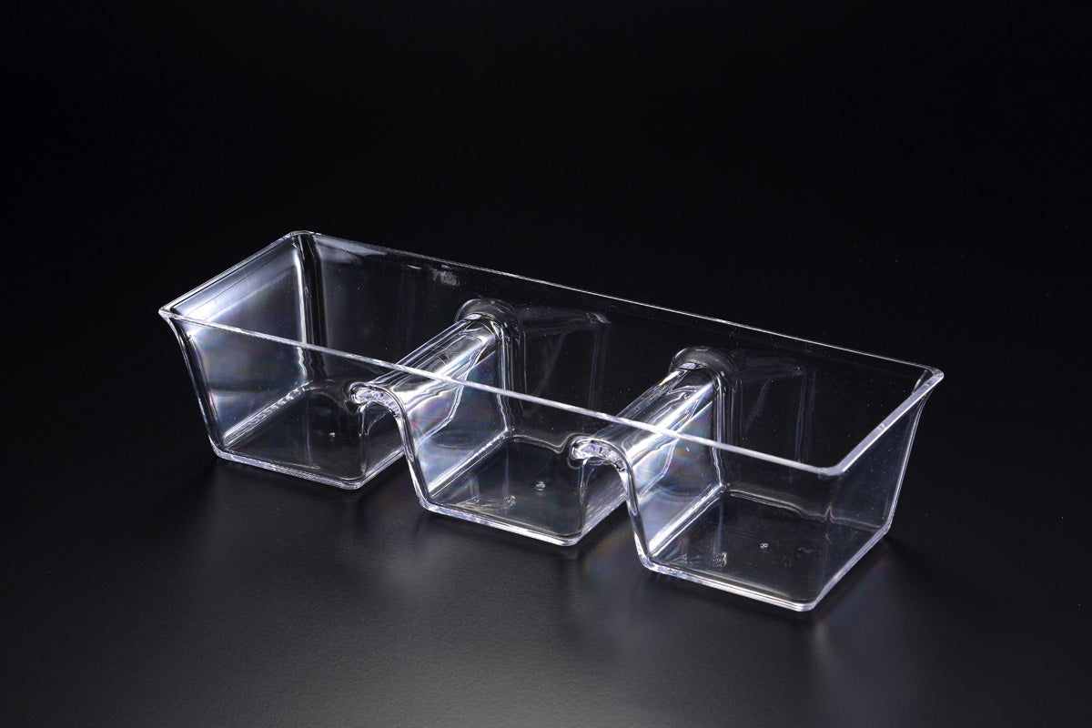 3-Square Compartment Condiment Tray