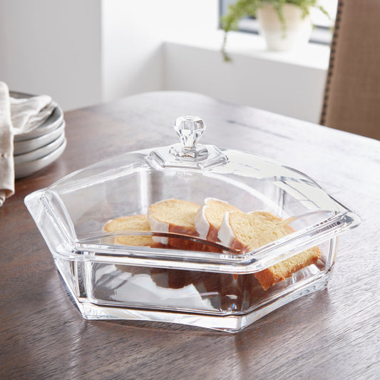 Hexagon Serving Tray With Lid Featured