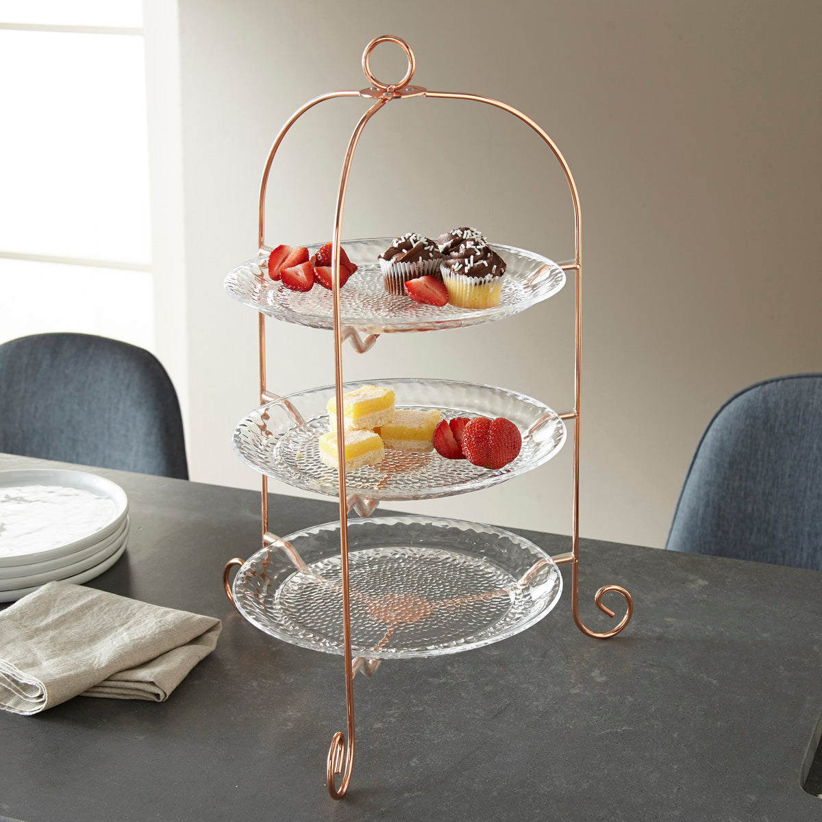 10" Plate Trio With Metal Stand Featured