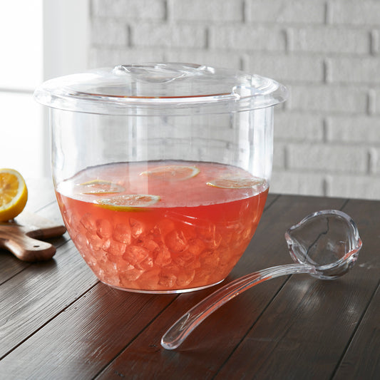 7_-Qt. Punch Bowl W/Lid & Ladle